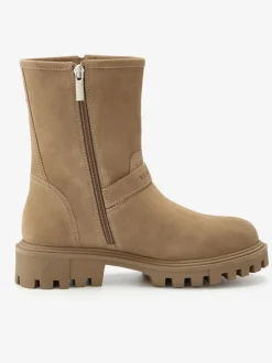 Bottines en cuir velours de qualité avec semelle profilée tendance