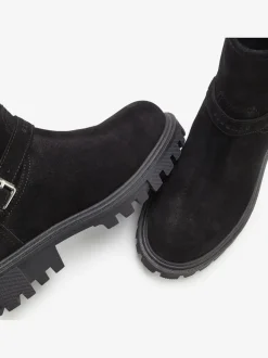 Bottines en cuir velours de qualité avec semelle profilée tendance