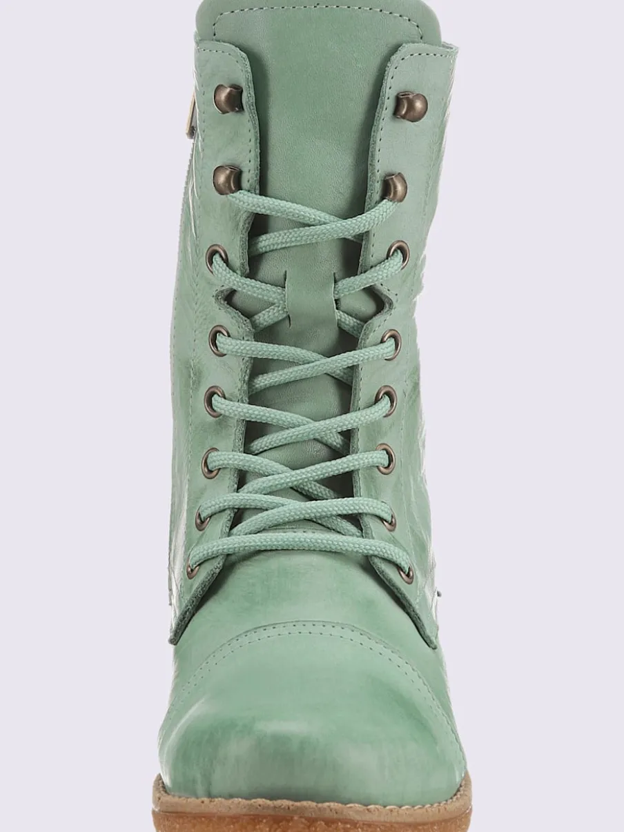 Bottines à lacets cuir nappa de vache