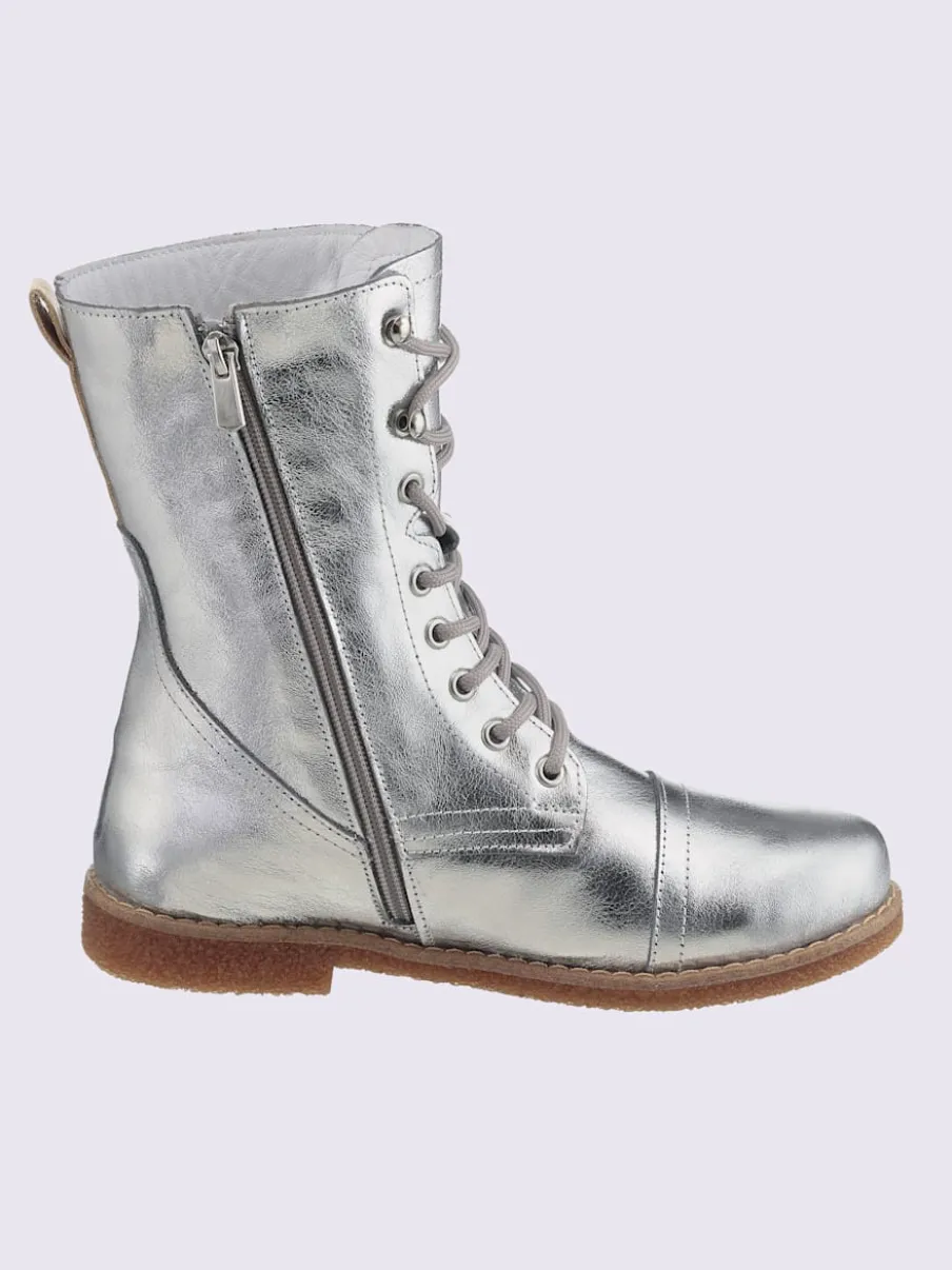 Bottines à lacets cuir nappa de vache