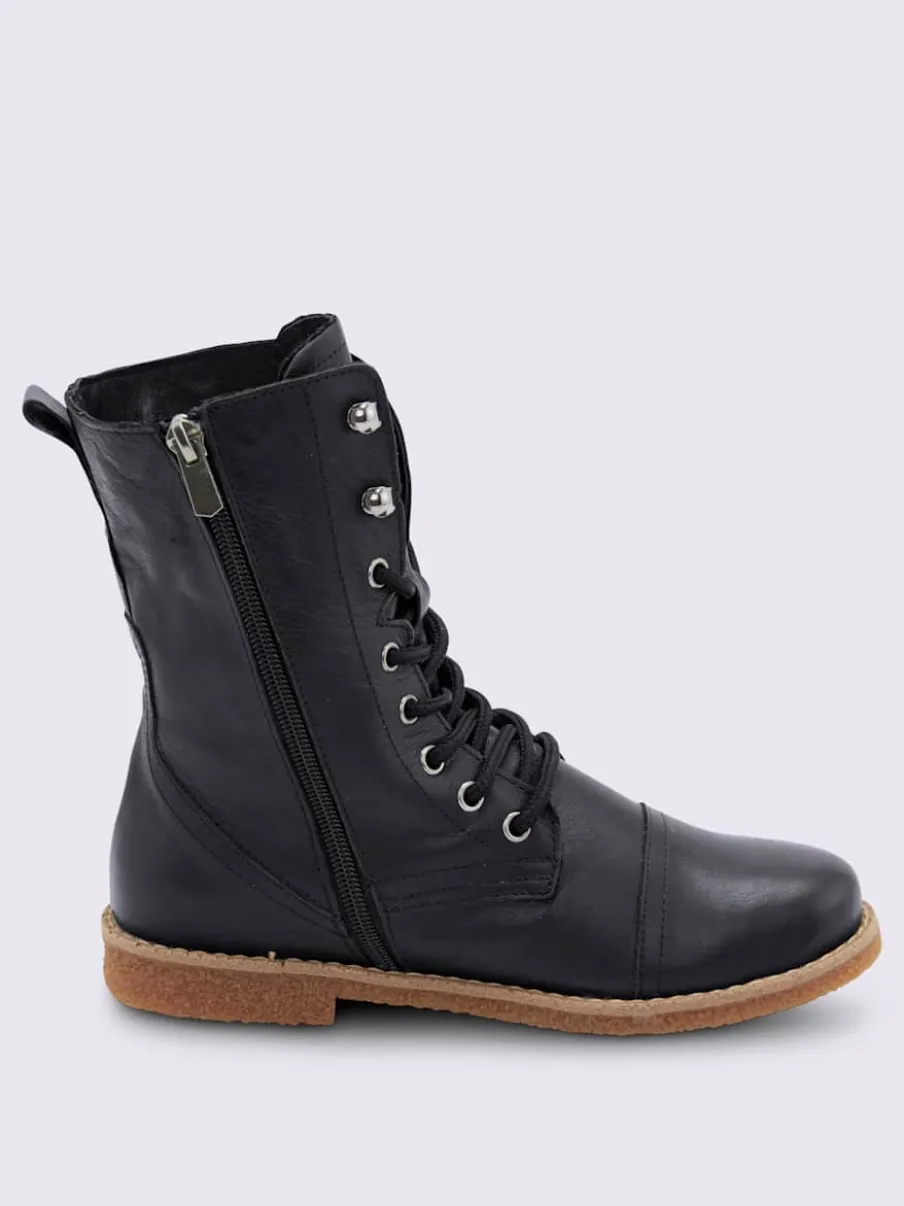 Bottines à lacets cuir nappa de vache