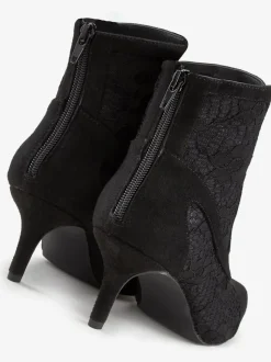 Bottines à lacets détails en dentelle tendance