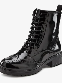 Bottines à lacets en cuir doux
