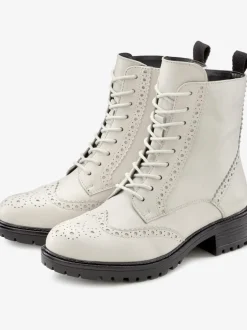 Bottines à lacets en cuir doux
