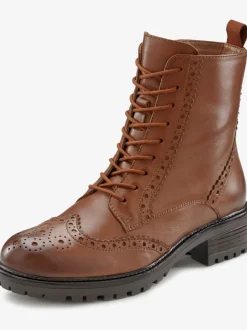 Bottines à lacets en cuir doux