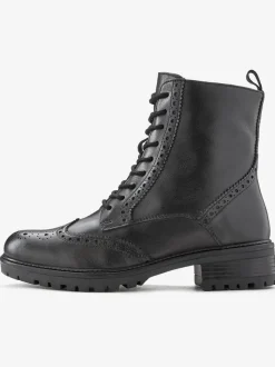 Bottines à lacets en cuir doux