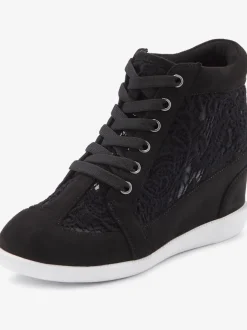 Bottines sneakers élégantes avec empiècement en dentelle tendance