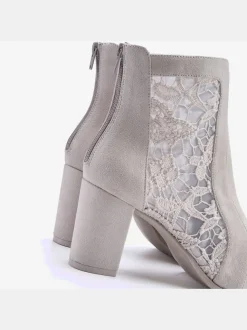 Bottines à talon haut bottines d'été avec superbe empiècement en dentelle féminin