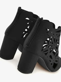 Bottines à talon haut bottines avec découpes féminines