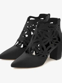 Bottines à talon haut bottines avec découpes féminines