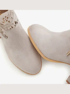 Bottines à talon haut empiècement en dentelle féminin et élégant