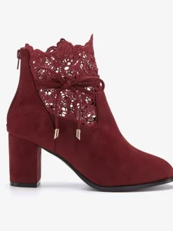 Bottines à talon haut empiècement en dentelle féminin et élégant