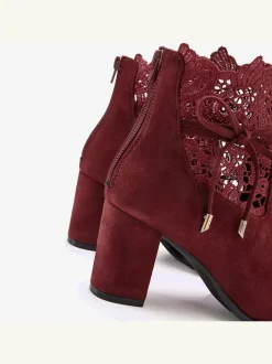 Bottines à talon haut empiècement en dentelle féminin et élégant