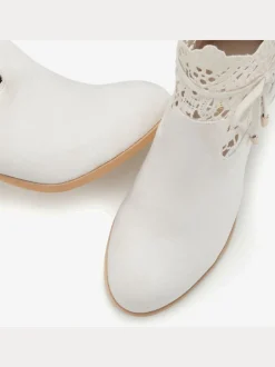 Bottines à talon haut empiècement en dentelle féminin et élégant