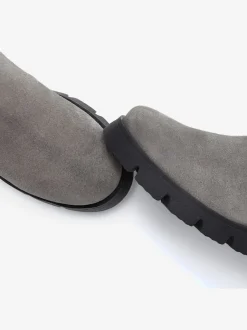 Bottines tendance en cuir velours de qualité, empiècement élastique pour un enfilage facile