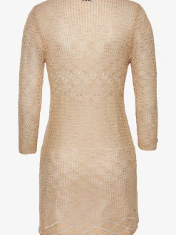 Cardigan ajouré à manches 3/4 en tricot doux