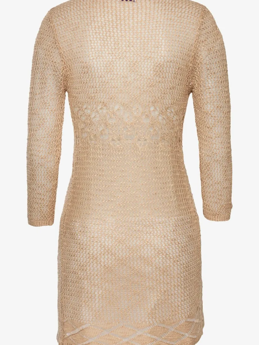 Cardigan ajouré à manches 3/4 en tricot doux