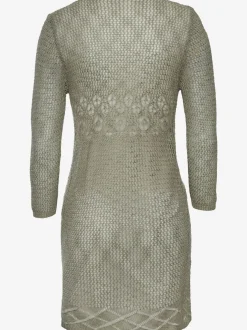 Cardigan ajouré à manches 3/4 en tricot doux