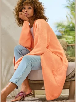 Cardigan ample en tricot doux avec bords-côtes confortables