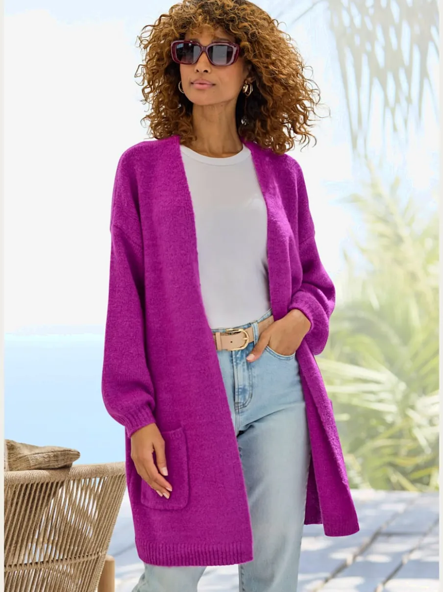 Cardigan ample en tricot doux avec bords-côtes confortables