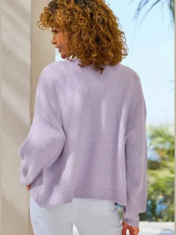 Cardigan ample en tricot à manches longues confortables