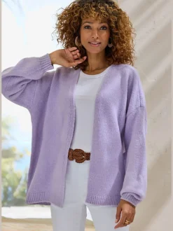 Cardigan ample en tricot à manches longues confortables