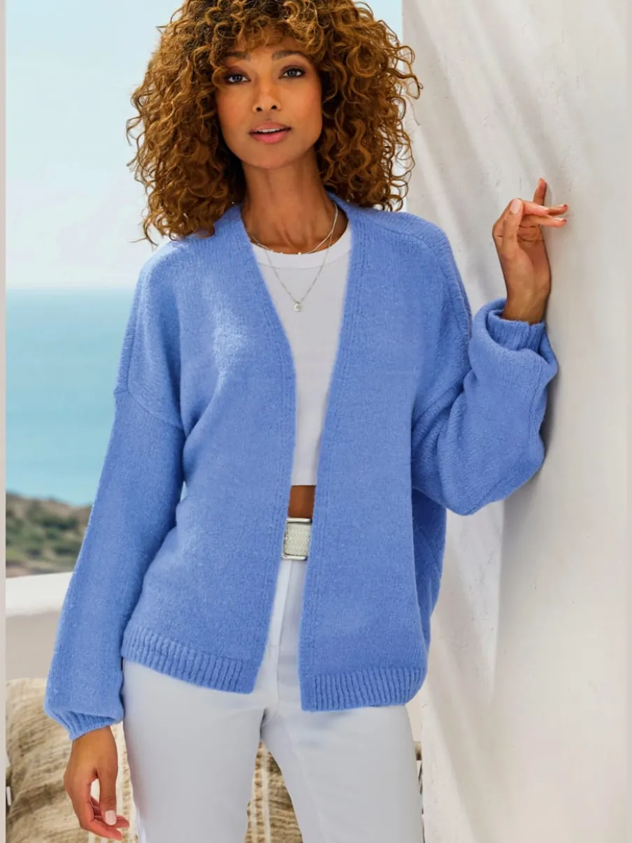 Cardigan ample en tricot à manches longues confortables