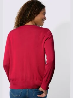 Cardigan en coton à encolure ronde et manches longues