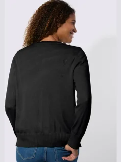 Cardigan en coton à encolure ronde et manches longues