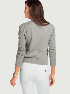 Cardigan en tricot ajouré avec manches longues zippé