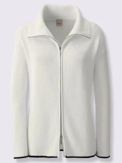 Cardigan en tricot à col montant et manches longues avec glissière sportive
