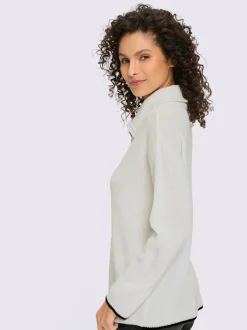 Cardigan en tricot à col montant et manches longues avec glissière sportive