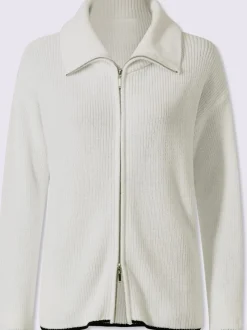 Cardigan en tricot à col montant et manches longues avec glissière sportive