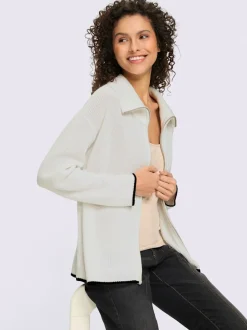 Cardigan en tricot à col montant et manches longues avec glissière sportive