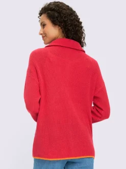 Cardigan en tricot à col montant et manches longues avec glissière sportive