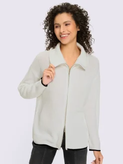 Cardigan en tricot à col montant et manches longues avec glissière sportive