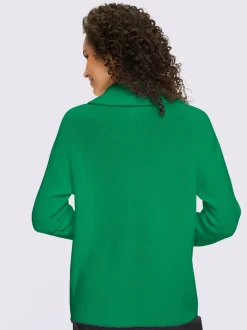 Cardigan en tricot à col montant et manches longues avec glissière sportive