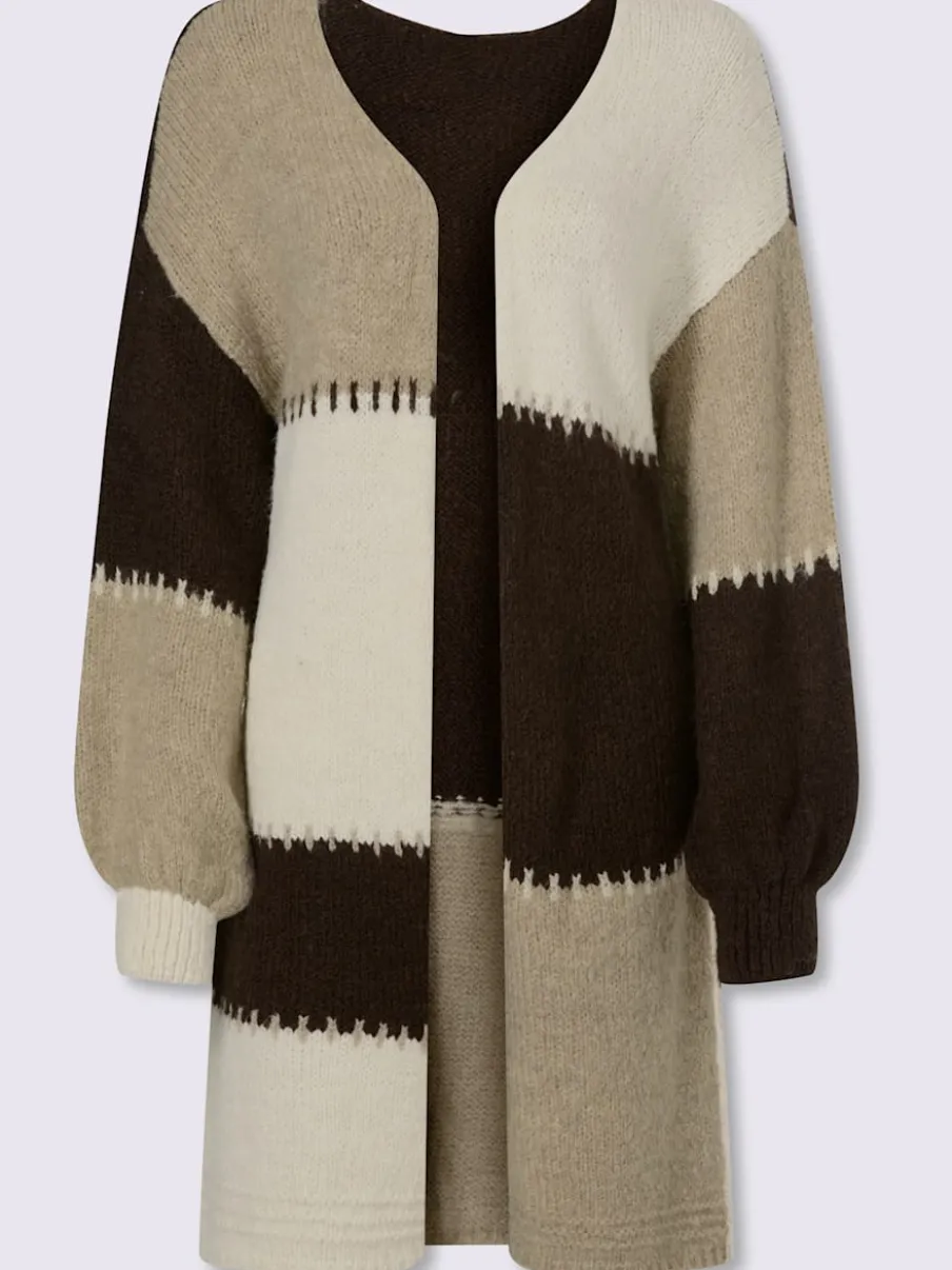 Cardigan mélange de matières tendance