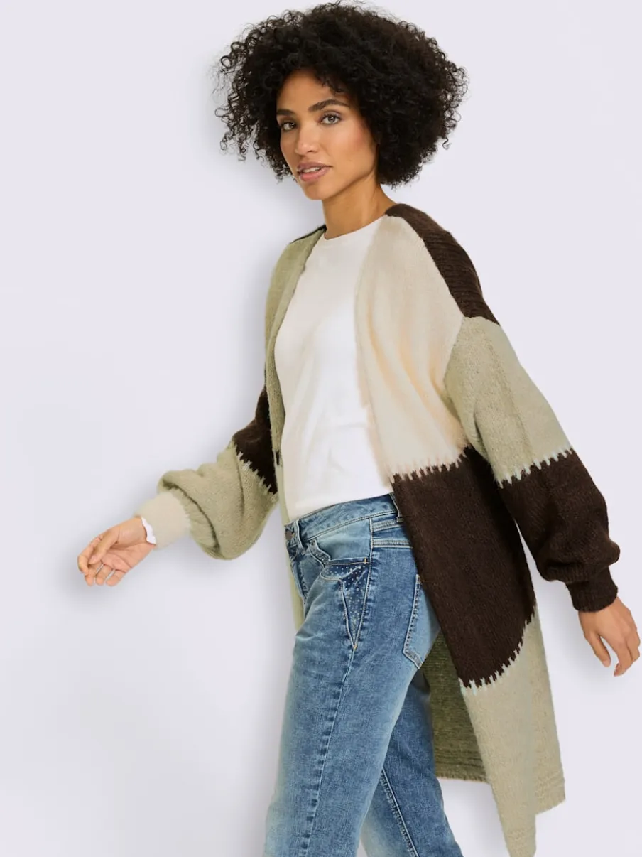 Cardigan mélange de matières tendance