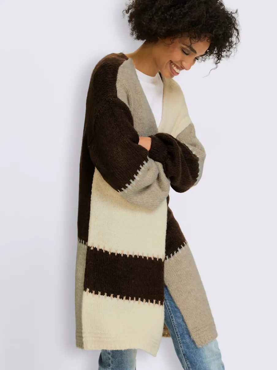 Cardigan mélange de matières tendance