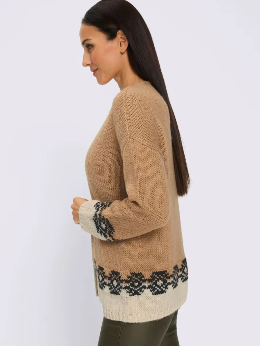 Cardigan motif jacquard tendance