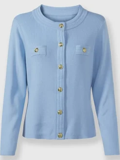 Cardigan à patte de boutonnage avec fausses poches décoratives