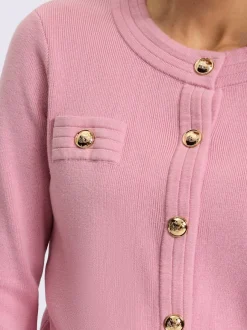 Cardigan à patte de boutonnage avec fausses poches décoratives