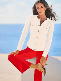 Cardigan à patte de boutonnage avec fausses poches décoratives