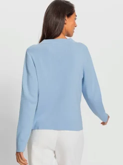 Cardigan à patte de boutonnage avec fausses poches décoratives