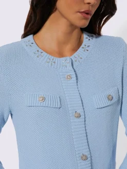 Cardigans en coton modal avec petites pierres brillantes