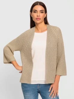 Cardigans en tricot à encolure en V manches 3/4