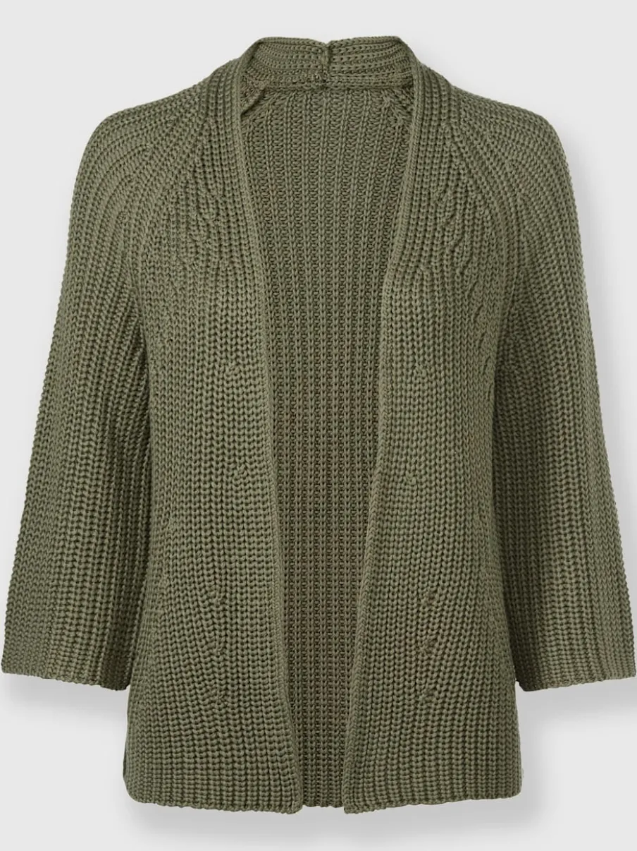 Cardigans en tricot à encolure en V manches 3/4