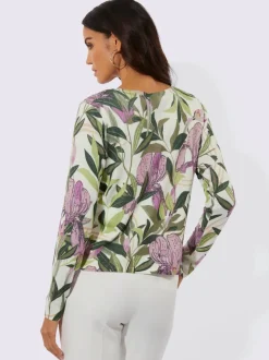 Cardigans à imprimé floral manches longues en tricot doux