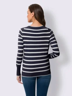 Cardigans à rayures col V manches longues avec boutons